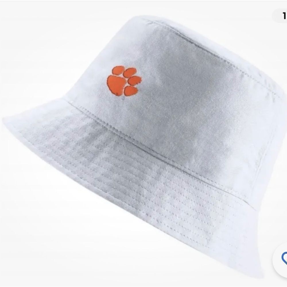 Nike New Clemson Tigers NCAA Bucket Fishing crushable Hat White Size S/M NWT!